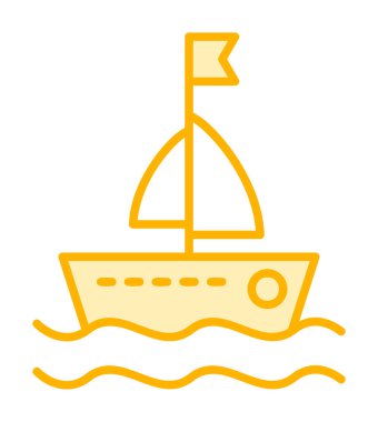 düz yelkenli ikonu vektör çizimi 