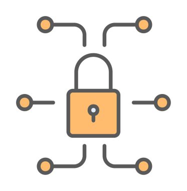 Ağ güvenlik simgesi, vektör çizim 