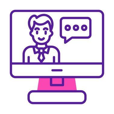 Basit Çevrimiçi Sınıf simgesi, vektör illüstrasyonu