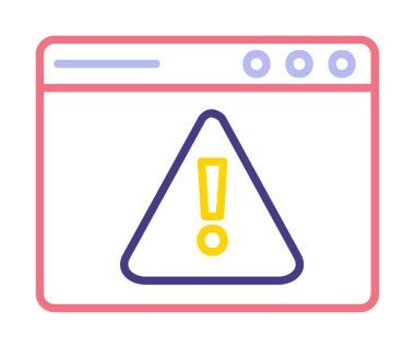 Basit Web Uyarı simgesi, vektör illüstrasyonu