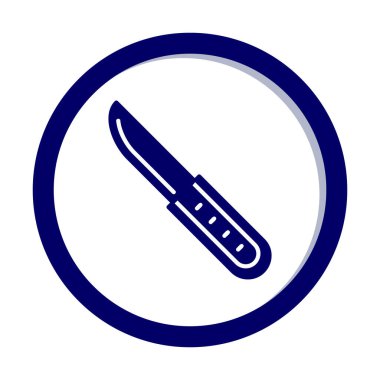 Beyaz arkaplanda izole edilmiş bıçak vektör simgesi 