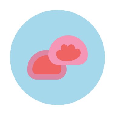 Japon tatlısı Mochi ikonunun vektör çizimi 