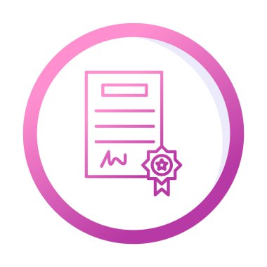 Sertifika vektör simgesi modern basit illüstrasyon                                 