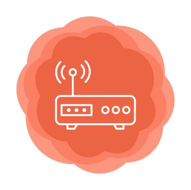 düz modem simgesi vektör illüstrasyon tasarımı