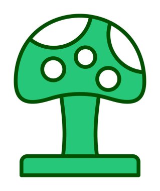 İzole edilmiş arkaplanda mantar simgesi