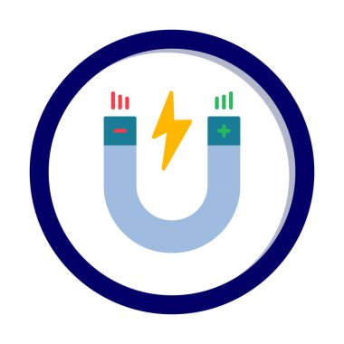 Manyetizma düz simgesinin vektör çizimi 