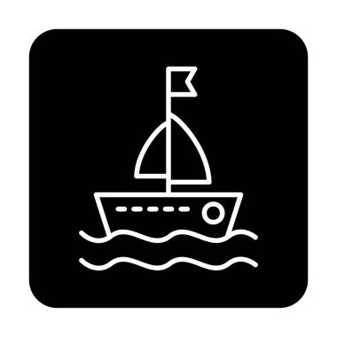 düz yelkenli ikonu vektör çizimi 