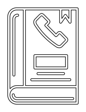 Telefon Rehberi düz simgesi, vektör çizim