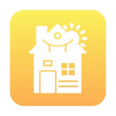 ev düz simgesi, vektör illüstrasyonu 