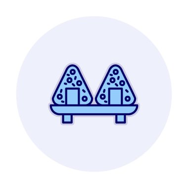 Onigiri sushi simgesi, vektör illüstrasyonu 