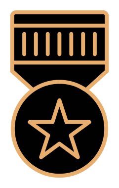 Moda düz renk olarak madalya simgesi. 