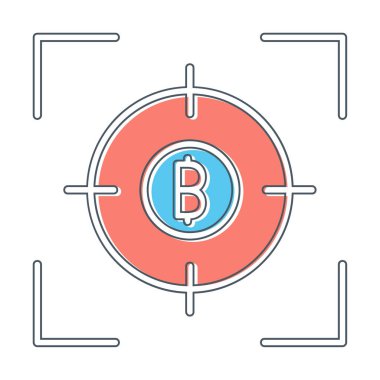 Basit düz para ve hedef. Web simgesi 