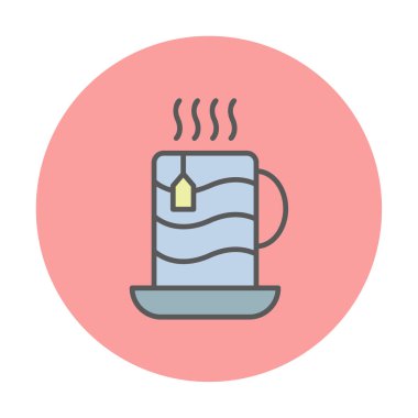 çay fincanı simgesi, vektör illüstrasyonu