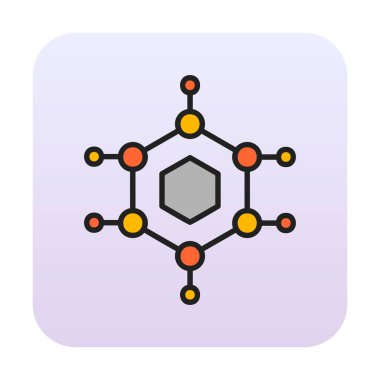 Basit Nanoteknoloji simgesi, vektör illüstrasyonu