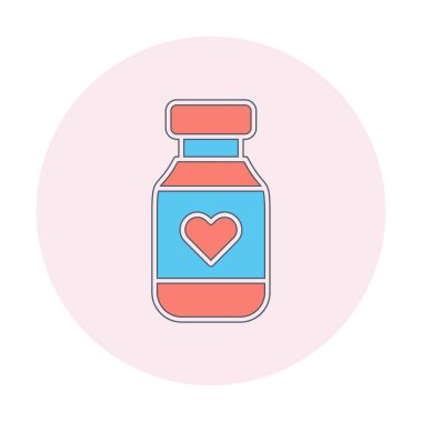 Vitamin şişesi simgesi, vektör illüstrasyonu