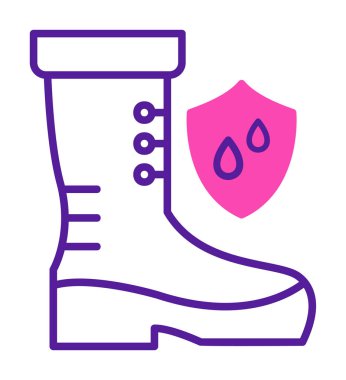 Basit su geçirmez ayakkabı simgesi, vektör illüstrasyonu