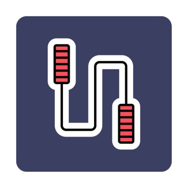 İp sporu ikonunu atlıyorum. Vektör illüstrasyonu 