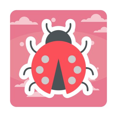  Basit grafik düz uğur böceği tasarımı