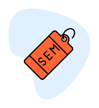 sem etiket simgesi, vektör illüstrasyonu  