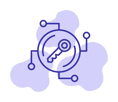 Anahtar ağ simgesi vektör illüstrasyonu 