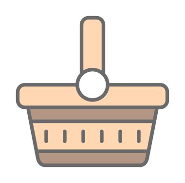 piknik sepeti web simgesi, vektör illüstrasyonu 
