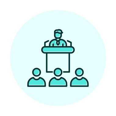 Basit Konferans simgesi, vektör illüstrasyonu