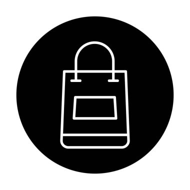 Alışveriş poşeti simgesi, vektör illüstrasyonu basit tasarım