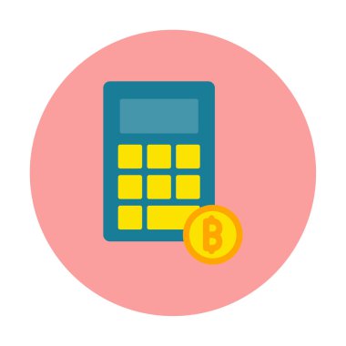 Şifreleme para birimi hesap makinesi web simgesi basit illüstrasyon