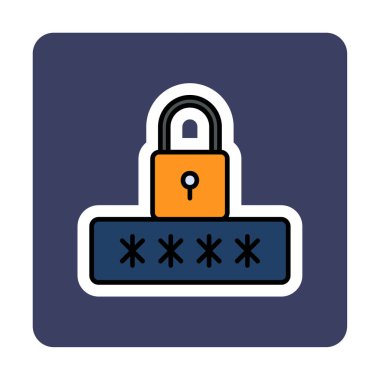 Basit Parola simgesi, vektör illüstrasyonu