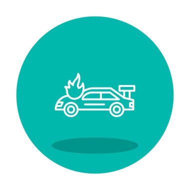 Yanan Araba ikon vektör illüstrasyonuName