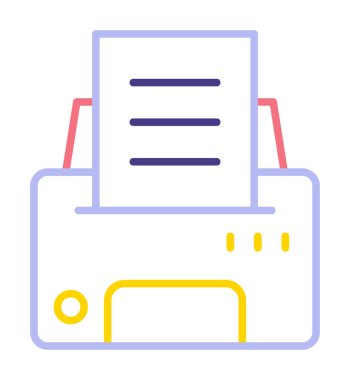 Yazıcı simgesi vektör illüstrasyonu