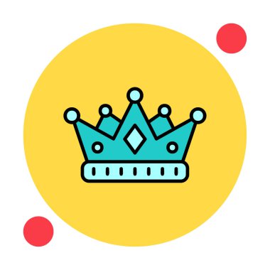 Taç düz simge vektör çizim