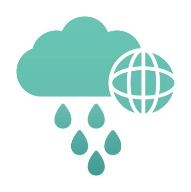 Dünya yağmurlu bir gün. Web simgesi basit tasarım