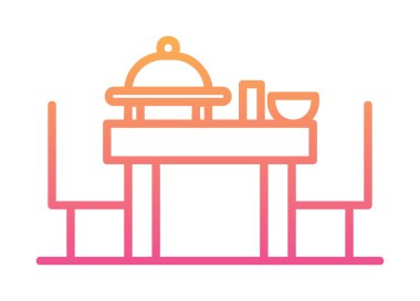 Basit ziyafet simgesi, vektör illüstrasyonu