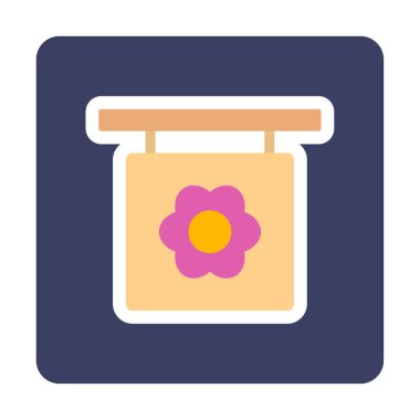 Basit çiçek simgesi, vektör illüstrasyonu