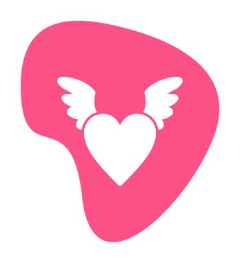 Melek Kalbi ikonu, vektör illüstrasyonu 