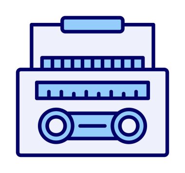 düz Radyo Cassette simgesi illüstrasyonu  