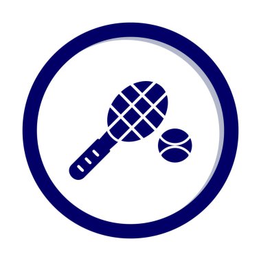 Tenis topu ve raket hattı biçim vektör tasarımı                  