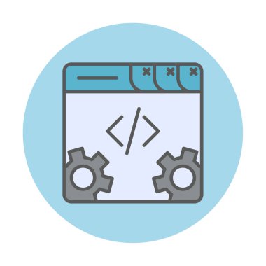 Basit programlama kodu optimizasyon simgesi, vektör illüstrasyonu