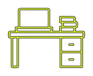 Ofis masa simgesinin vektör illüstrasyonu 