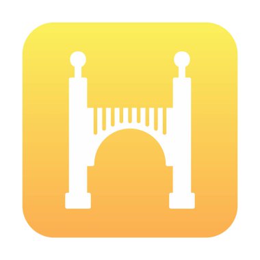 köprü düz simgesi, vektör illüstrasyon tasarımı 