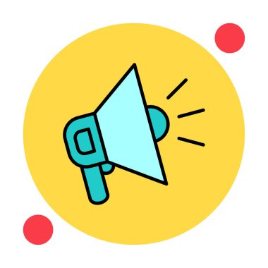 megafon ikonu. Hoparlör vektör illüstrasyonu. düz dizayn