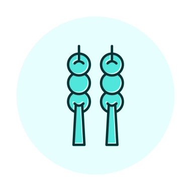 Dango tatlı ikonu, Japon mutfağı, vektör illüstrasyonu 