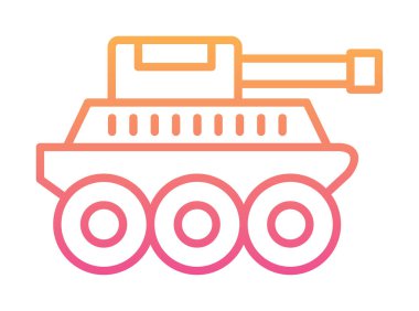  Basit bir askeri tank vektör simgesi 