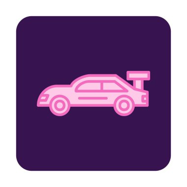 düz basit yarış arabası simgesi, vektör illüstrasyon tasarımı