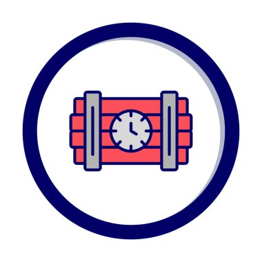 Zaman bombası ikonu vektör illüstrasyonu.