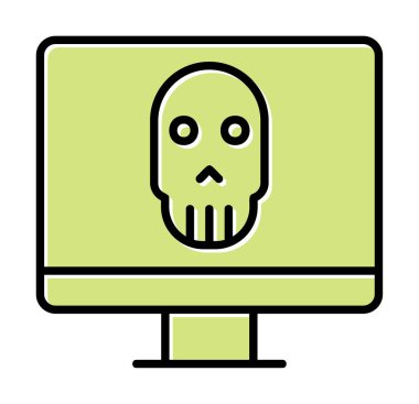 Ölü Bilgisayar Ekran simgesi, vektör illüstrasyonu 