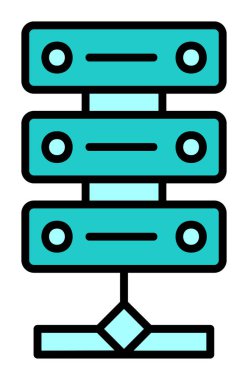 Ağ sunucu simgesinin vektör illüstrasyonu 