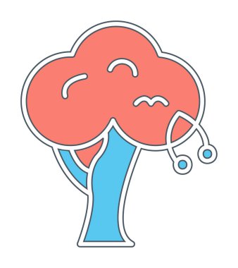 Kiraz Ağacı web simgesi, vektör illüstrasyonu