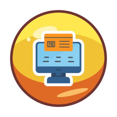 Basit Çevrimiçi Ödeme simgesi, vektör illüstrasyonu